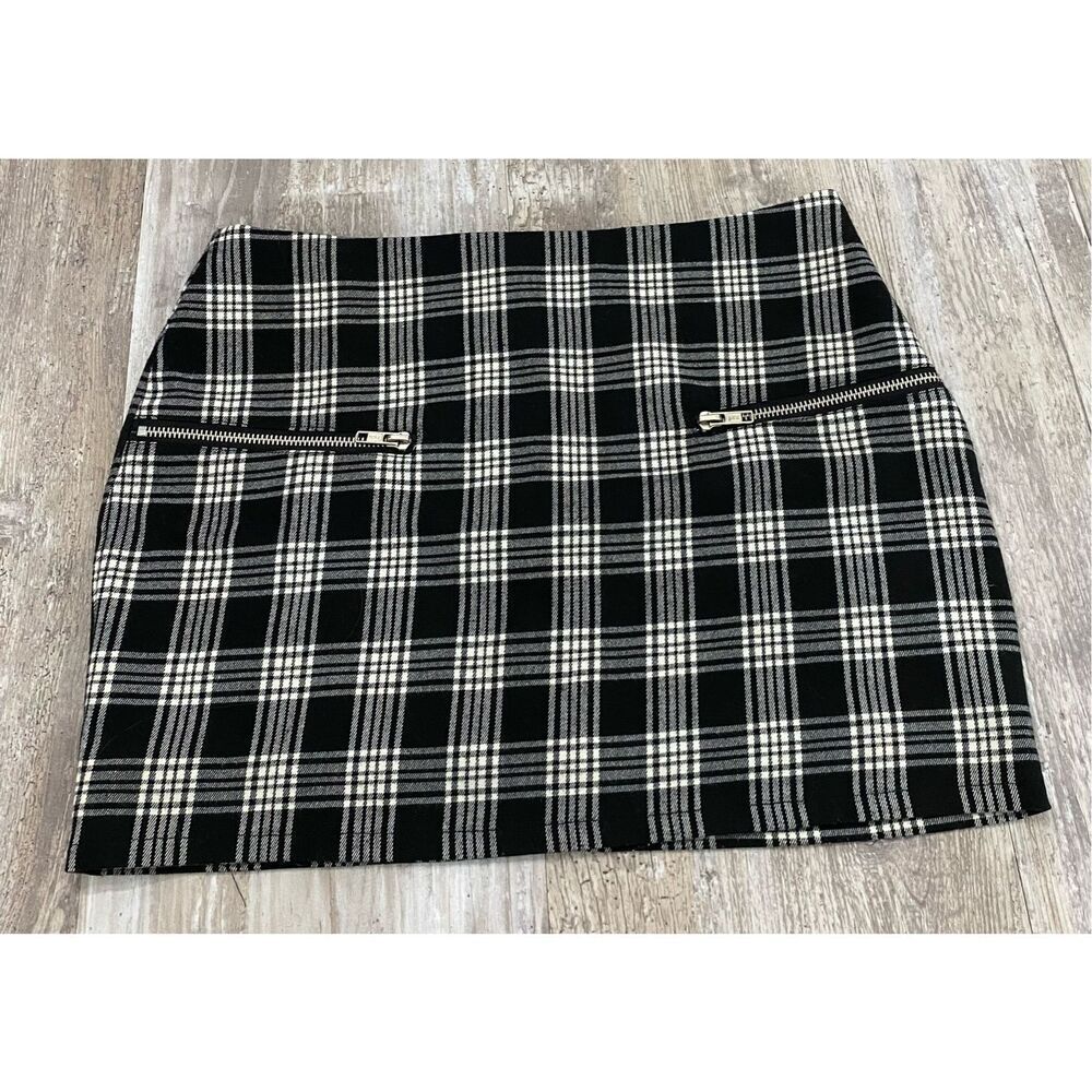 Silence + Noise Plaid Womens Mini Skirt Size 6